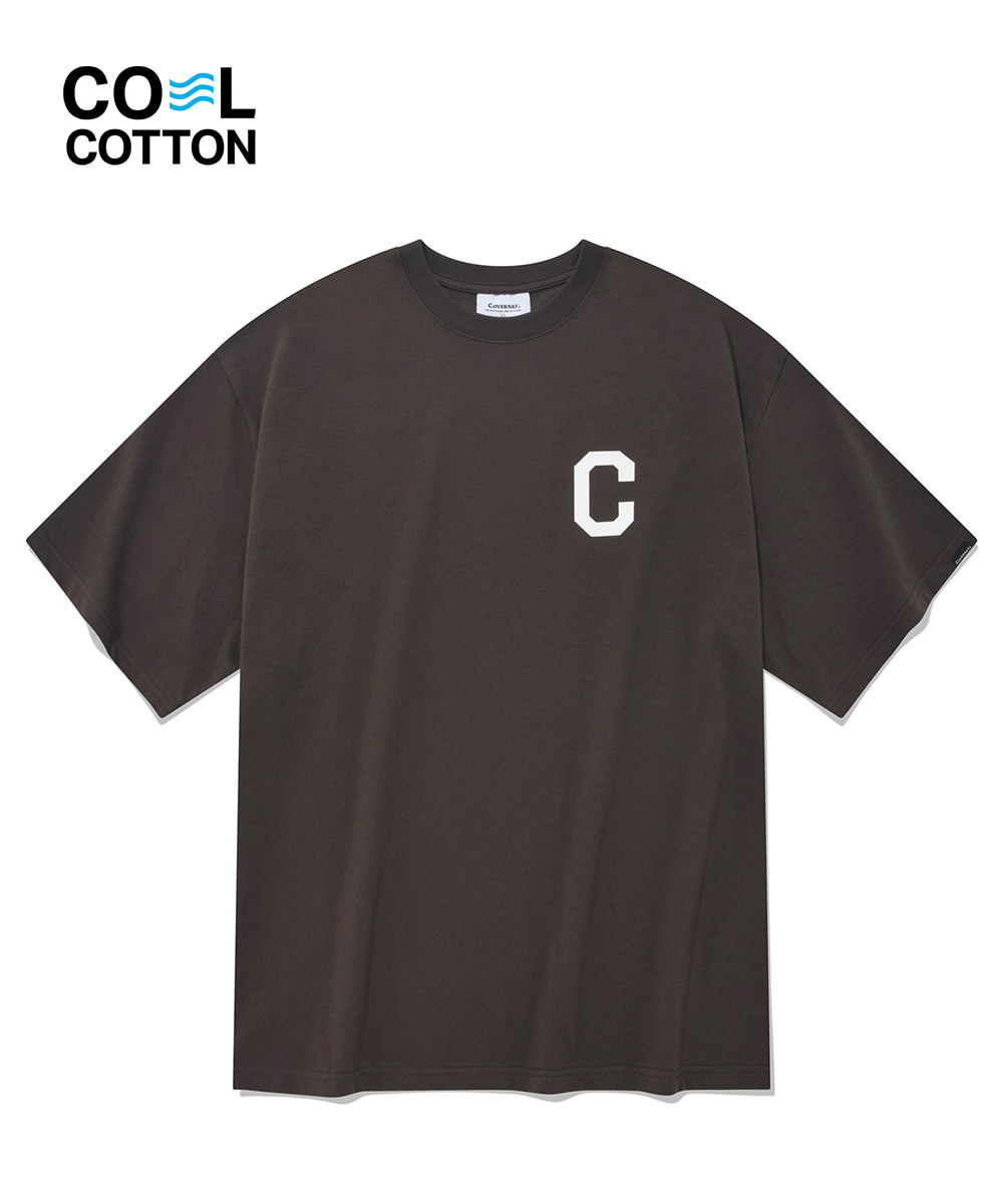 C 로고 티셔츠 브라운